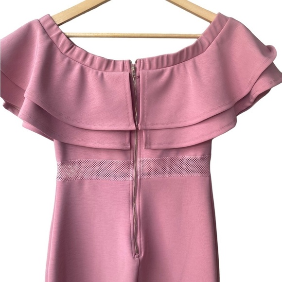 Windsor Bodycon Off Shoulder Pink Ruffle Mini Dress Size all - Picture 6 of 8